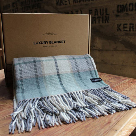 large twill check LUXURY LAMBSWOOL BLANKETS